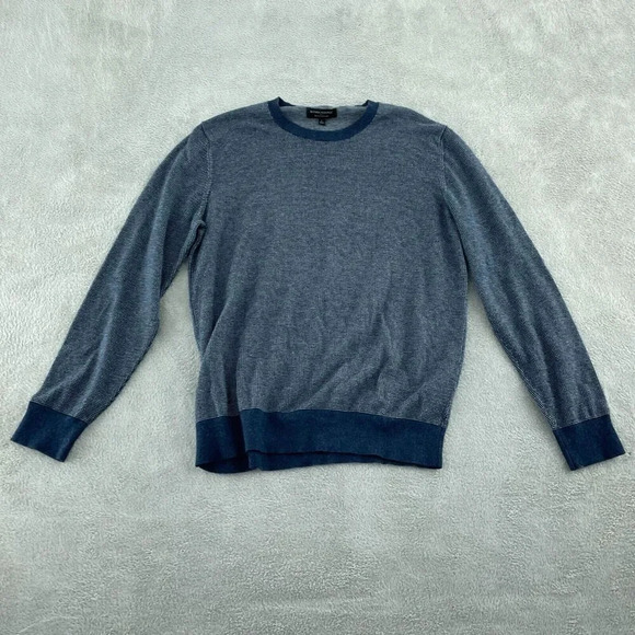 Banana Republic Blue Crew Neck Sweater Large Premium Luxe Yarn 2837 - Picture 1 of 8